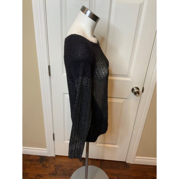 Eileen Fisher The FIsher Project Black Shimmering Loose Knit Sweater, Size S - Picture 2 of 5
